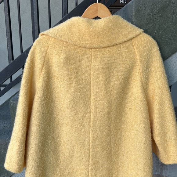 Vintage Butter Yellow Wool Trench Coat Riviera  Loomed by Einiger for Betty Rose - Picture 8 of 8